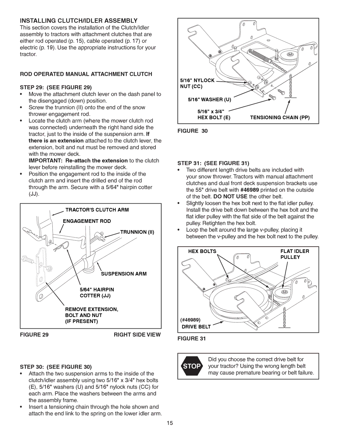 Craftsman 486.248381 Installing CLUTCH/IDLER Assembly, ROD Operated Manual Attachment Clutch See Figure 