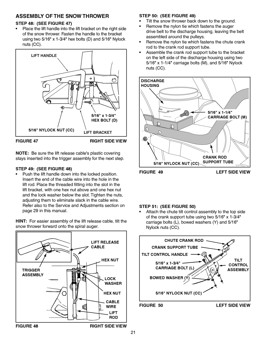 Craftsman 486.248381 operating instructions Assembly of the Snow Thrower, Left Side View 