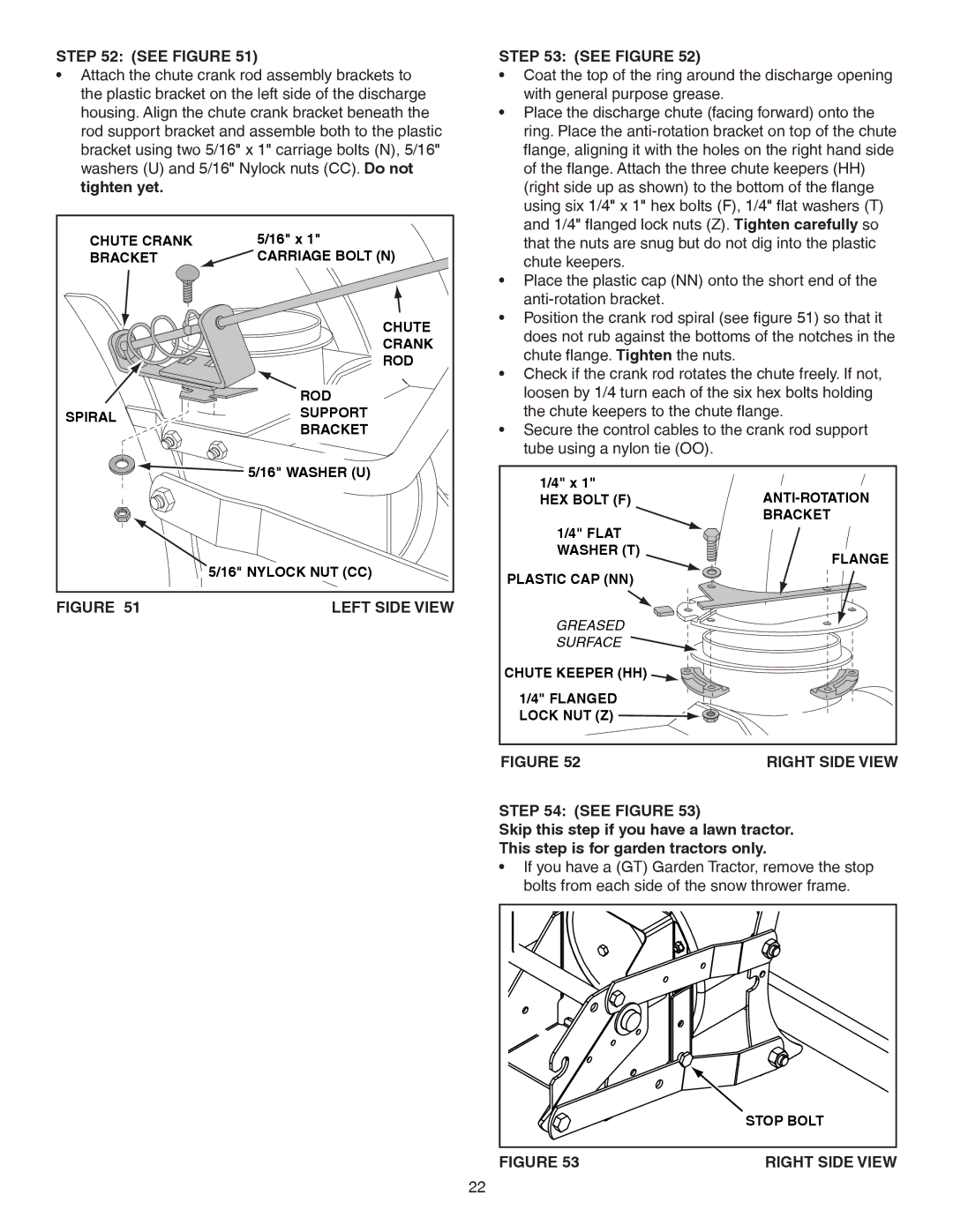 Craftsman 486.248381 operating instructions Greased Surface 