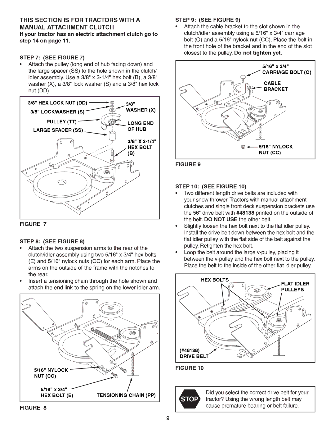 Craftsman 486.248381 operating instructions This Section is for Tractors with a Manual Attachment Clutch 