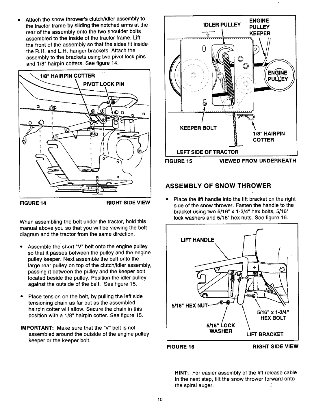 Craftsman 486.2484 owner manual Assembly of Snow Thrower 