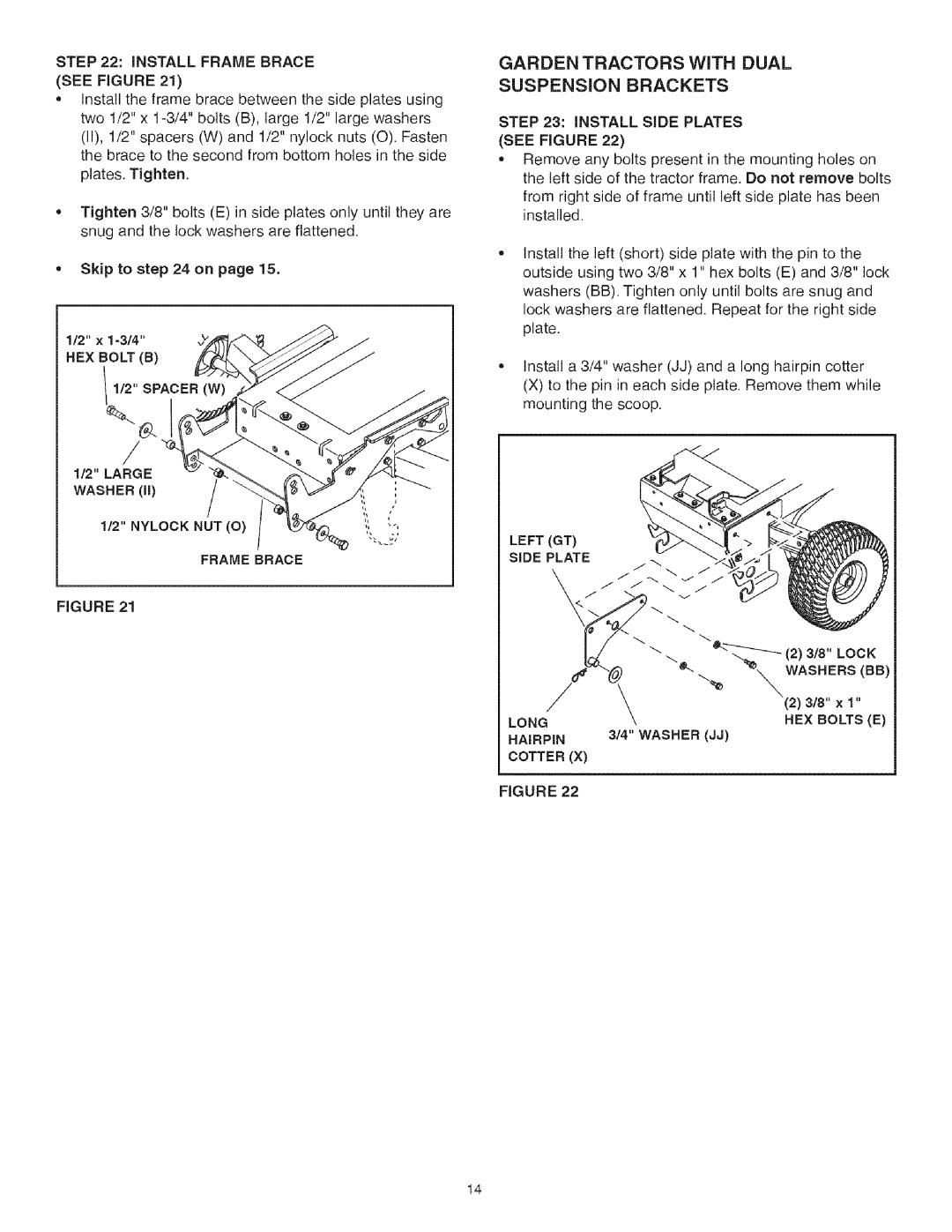 Craftsman 486.248473 manual Suspension Brackets 