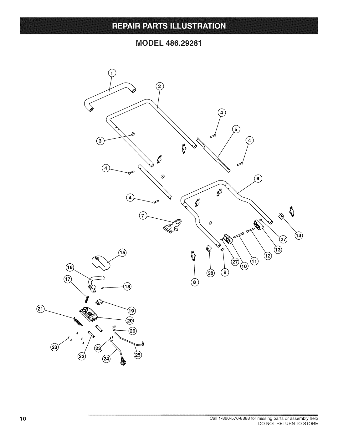 Craftsman 486.29281 manual Model 