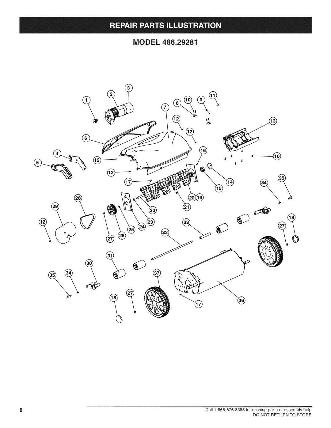 Craftsman 486.29281 manual Model 