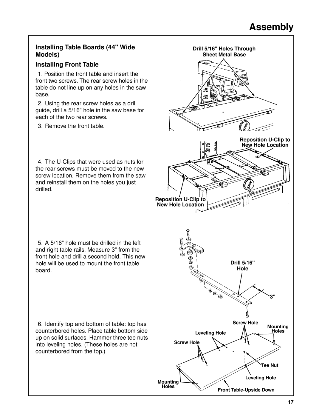 Craftsman 509398, 509399 owner manual Reposition U-Clip to New Hole Location 