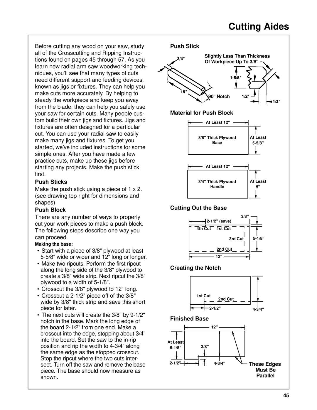 Craftsman 509398, 509399 owner manual Cutting Aides 