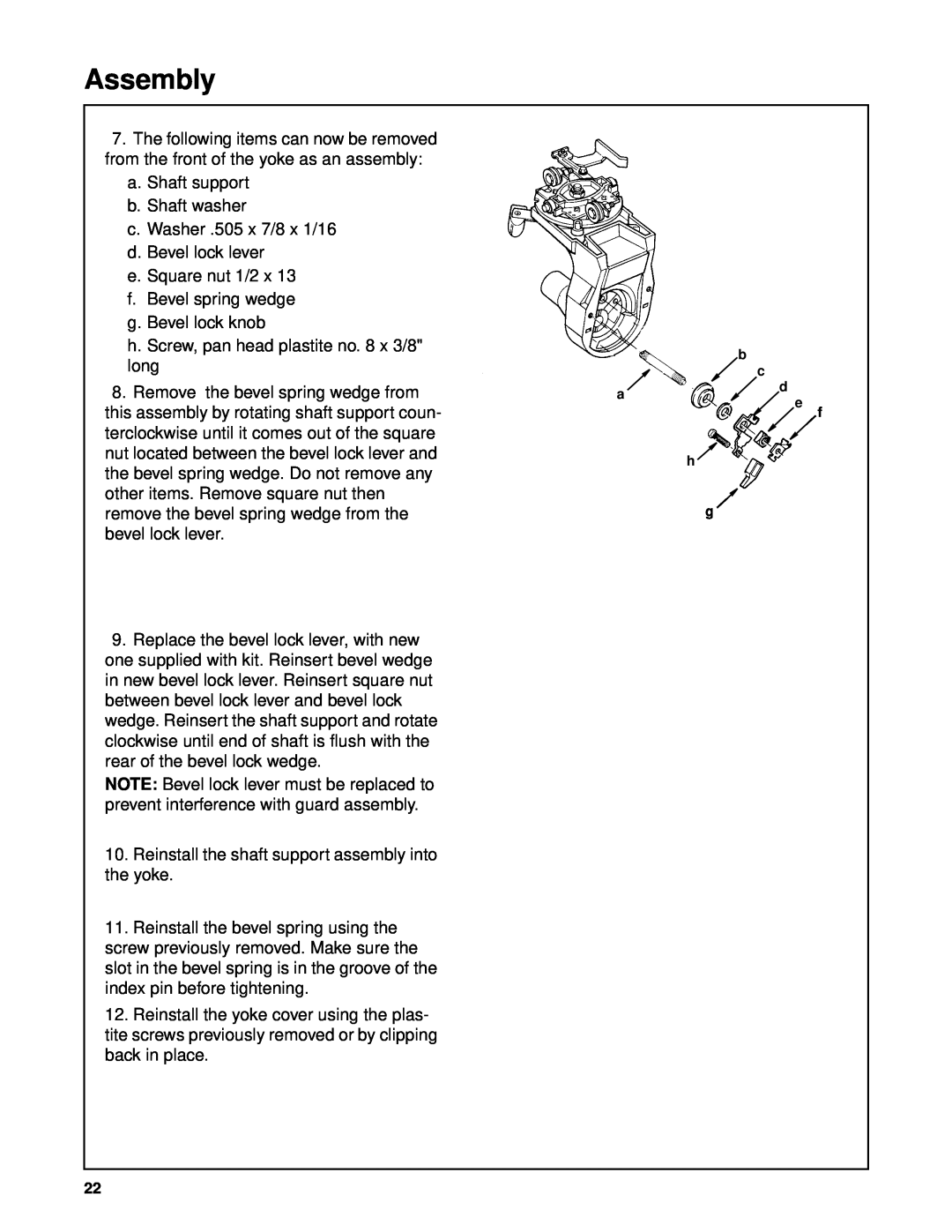 Craftsman 509399, 509398 owner manual Assembly, a. Shaft support 