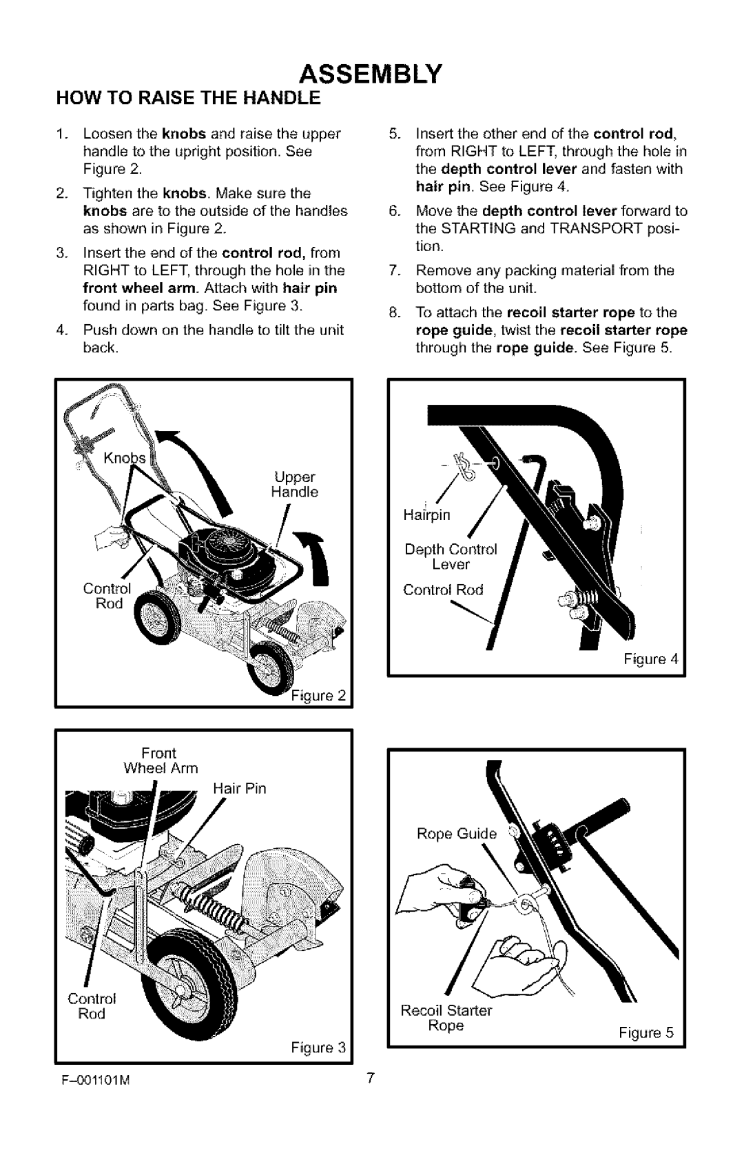 Craftsman 536.772101 manual HOW to Raise the Handle 