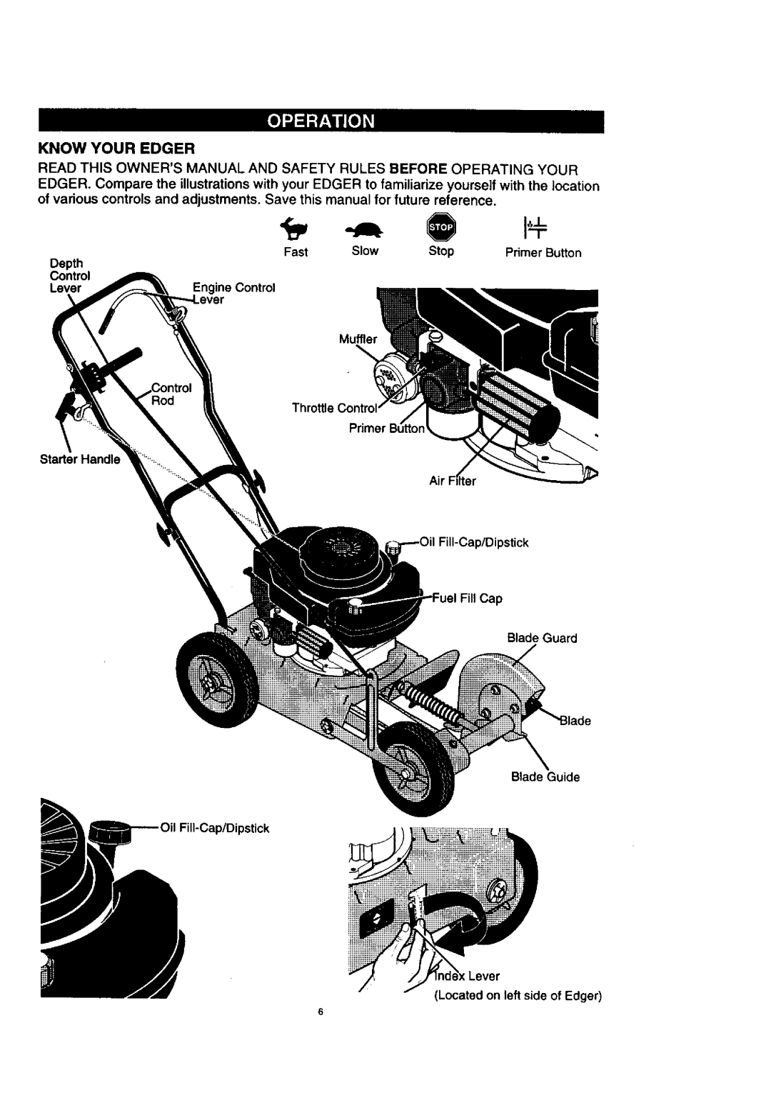 Craftsman 536.7722 manual Know Your Edger 