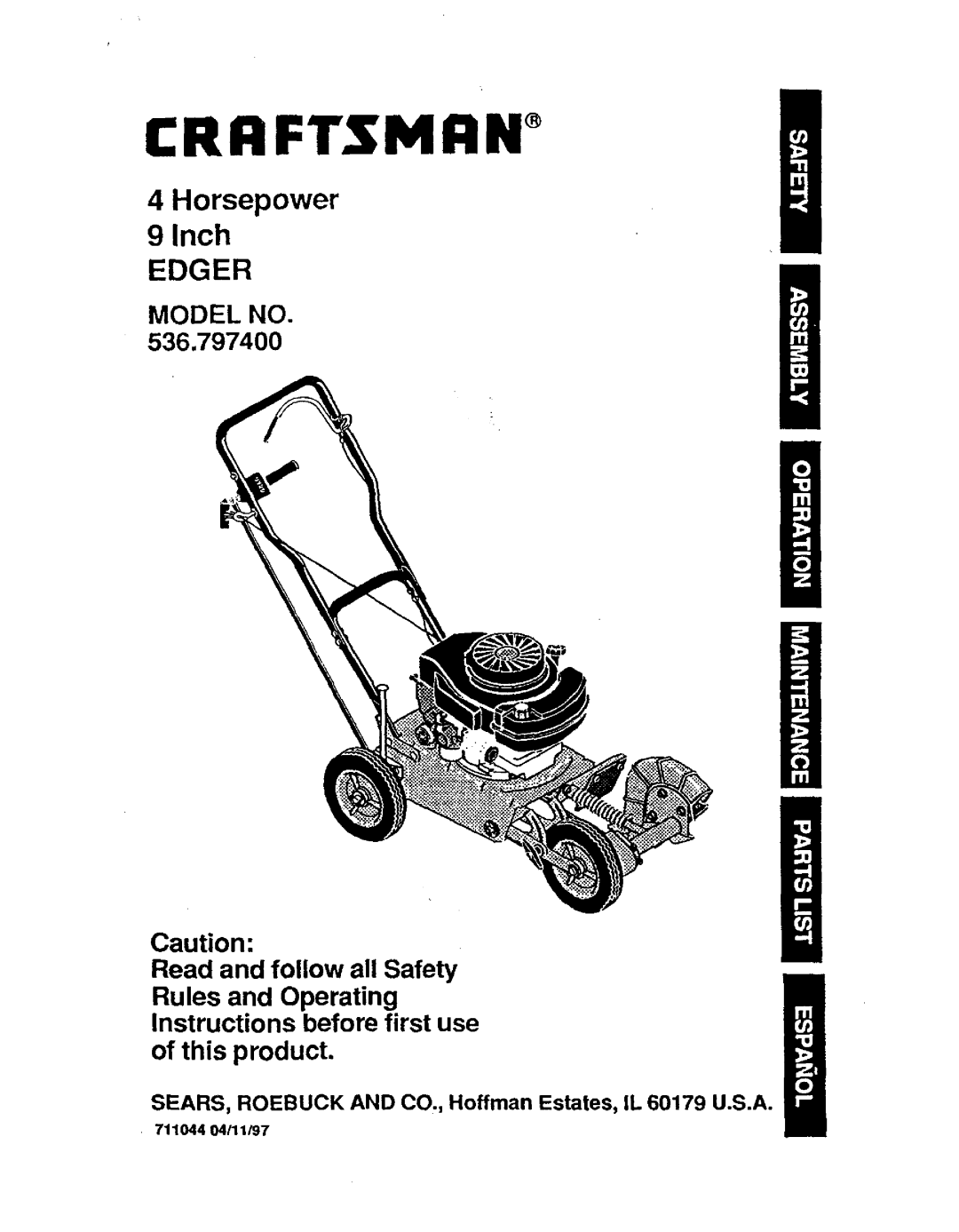 Craftsman 536.7974 operating instructions CRR FTSMItW 