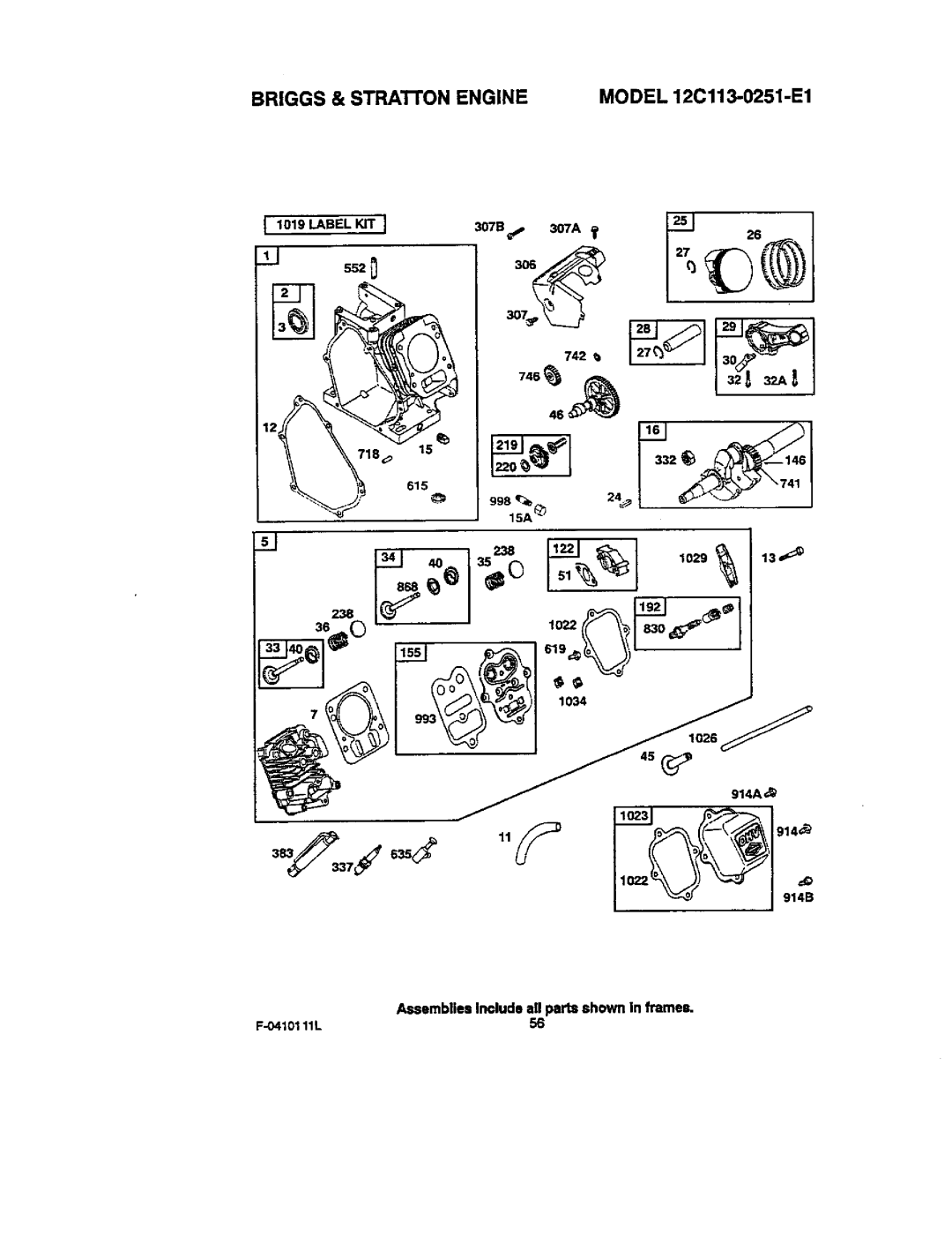 Craftsman 536.88155 operating instructions Briggs & Stration Engine 