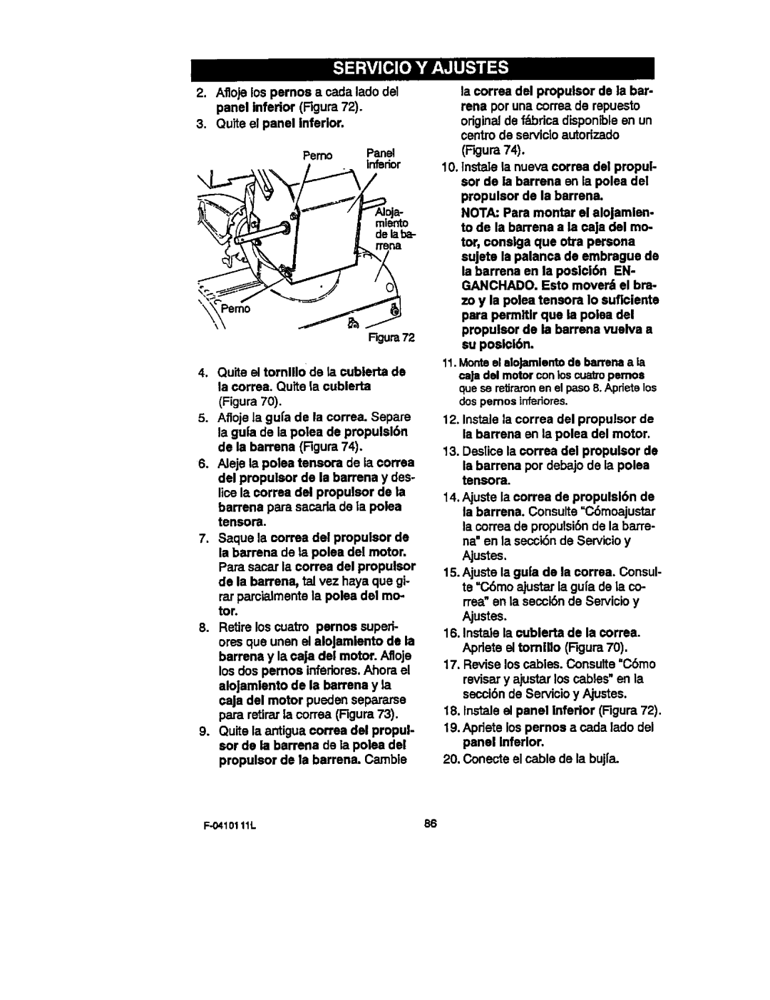 Craftsman 536.88155 operating instructions 0410111L86 