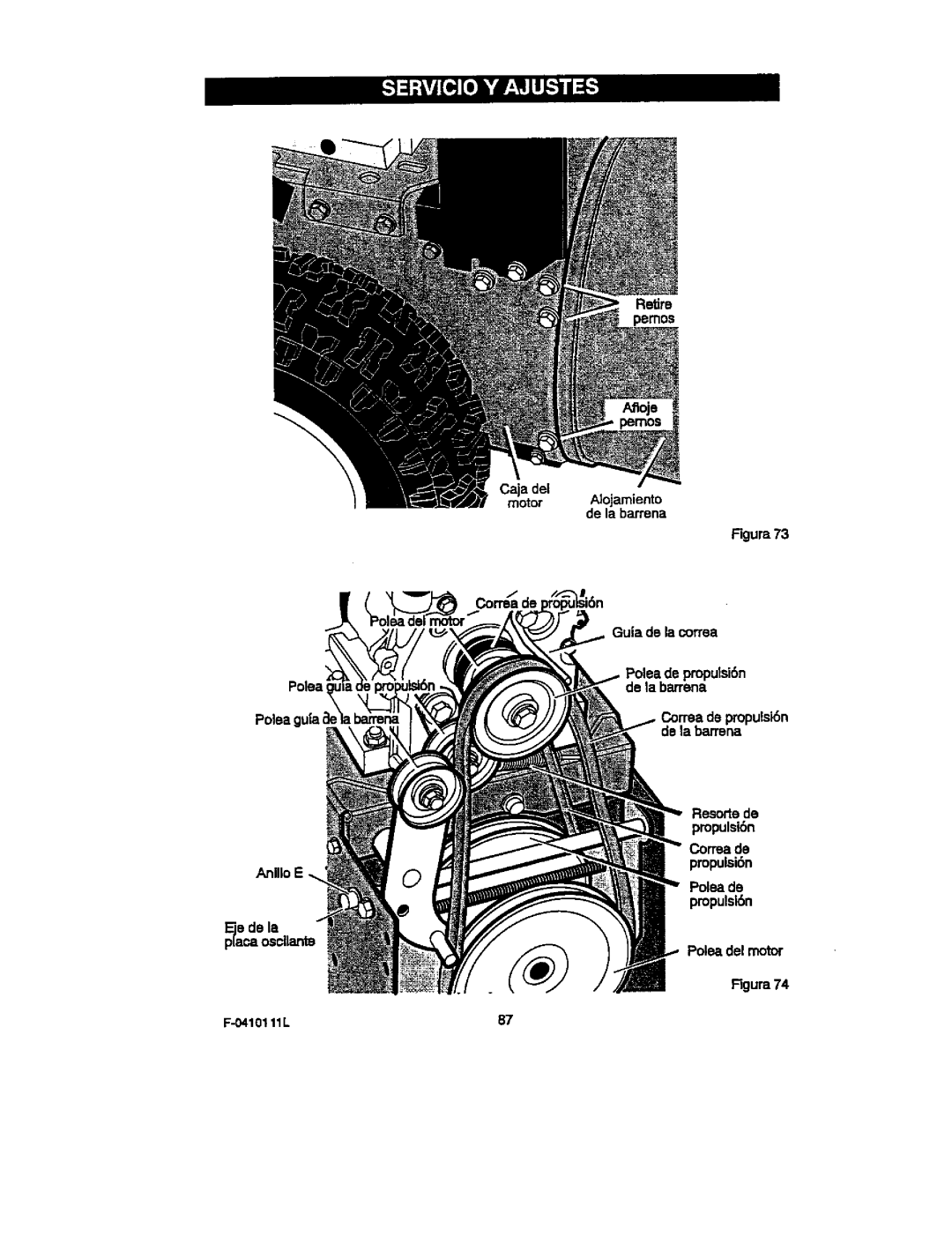 Craftsman 536.88155 operating instructions Polea, Figura 