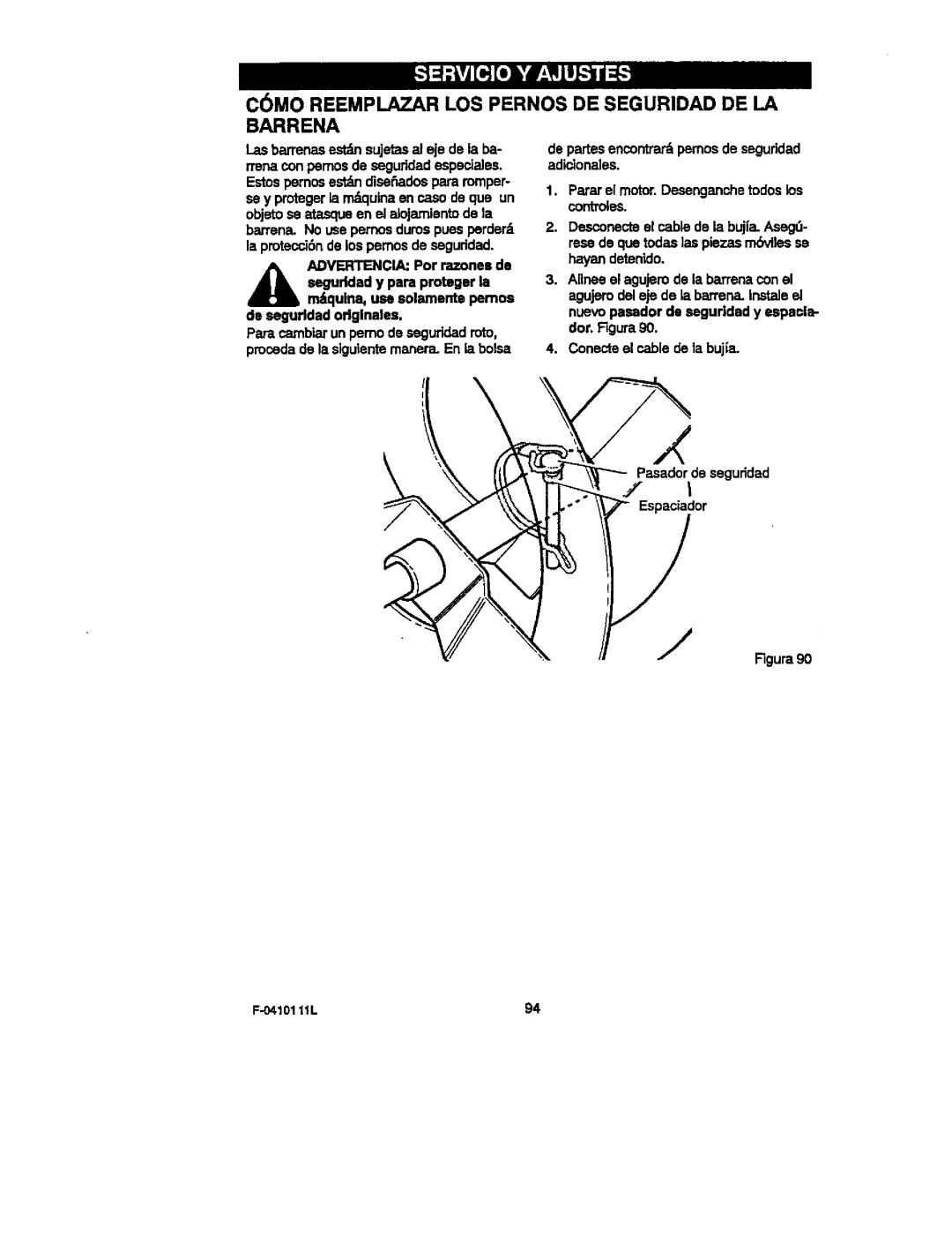 Craftsman 536.88155 C6MO Reemplazar LOS Pernos DE Seguridad DE LA Barrena, De partesencontrarpemosde seguridad adicionales 