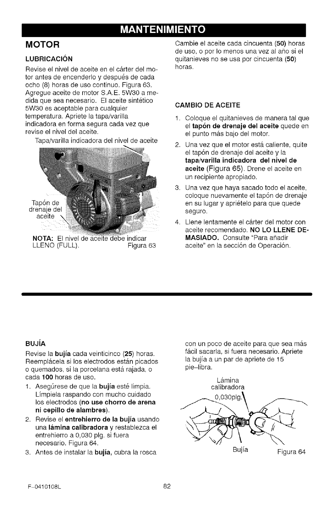 Craftsman 536.8818 manual Motor, H, o 