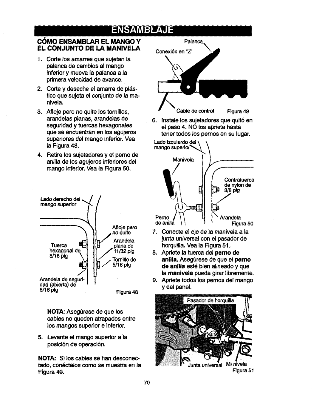 Craftsman 536881851 manual EL Conjunto DE LA Manivela, CMO Ensamblar EL Mango Y 