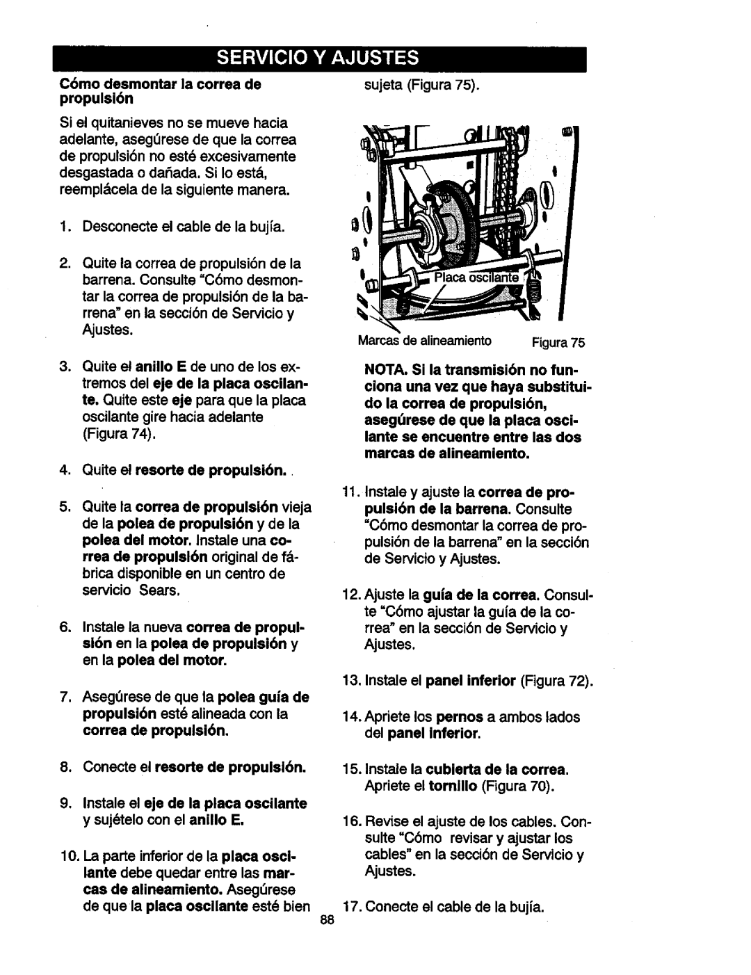 Craftsman 536881851 manual Apriete los pernos a ambos lados del panel inferior 