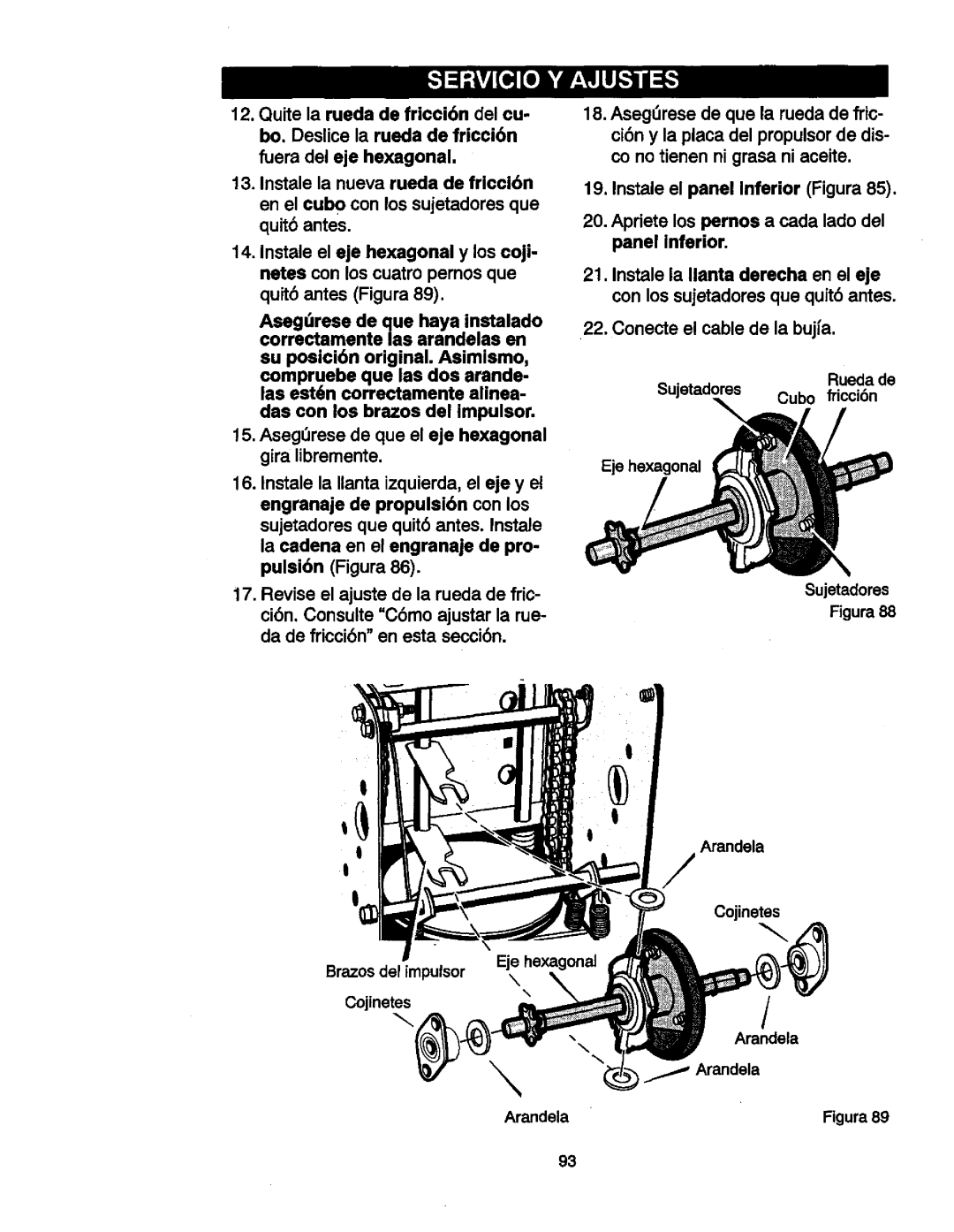 Craftsman 536881851 manual Figura Brazosdel impulsor \ Cojinetes Arandela 