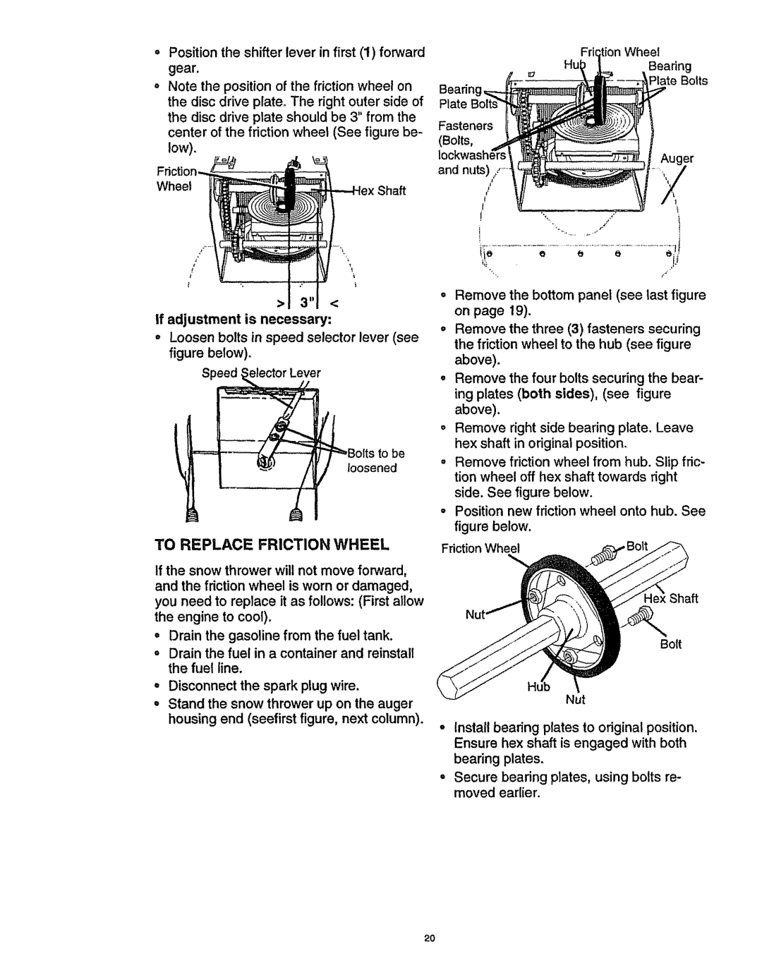 Craftsman 536.886141 manual To Replace Friction Wheel 