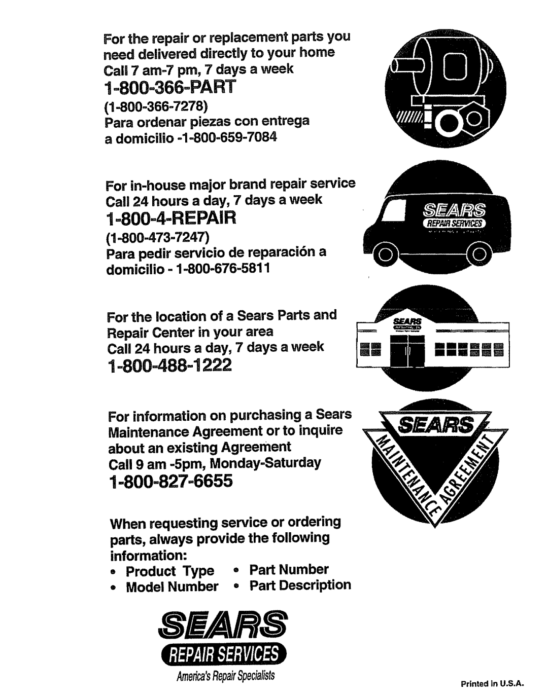 Craftsman 536.886141 manual 800=827-6655 