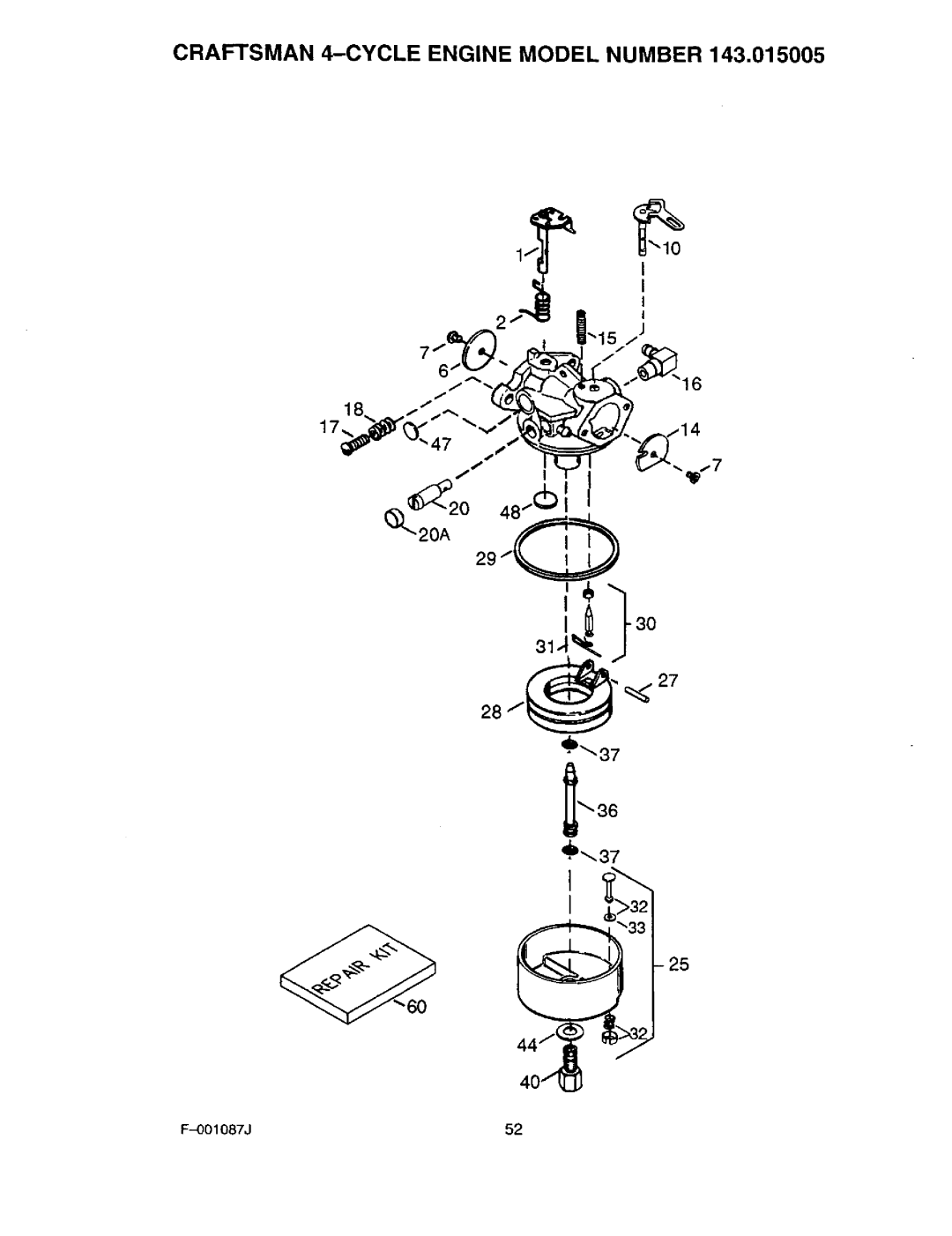 Craftsman 536.88644 manual OO1087J52 