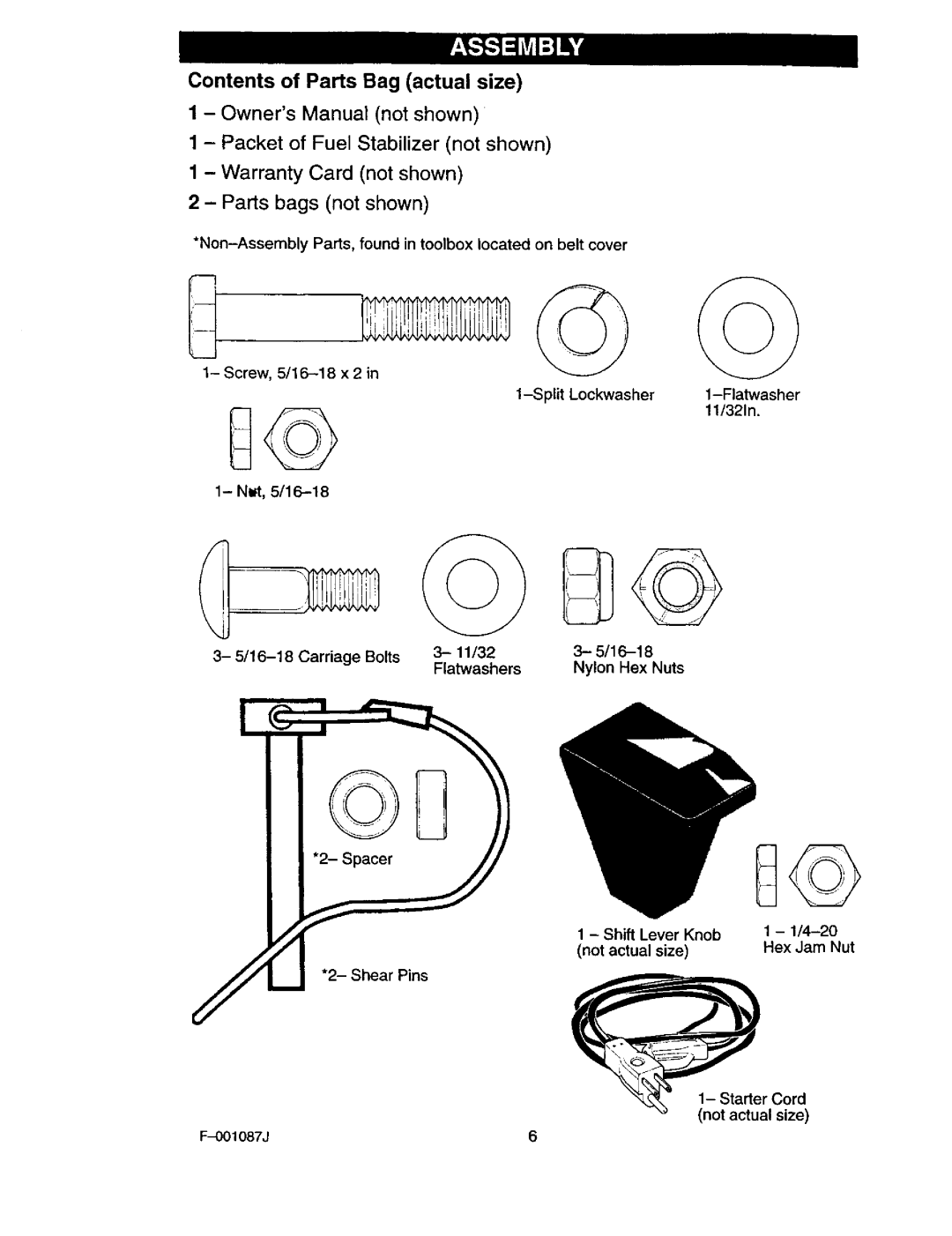 Craftsman 536.88644 manual SplitLockwasher, 11/32, 4-20 