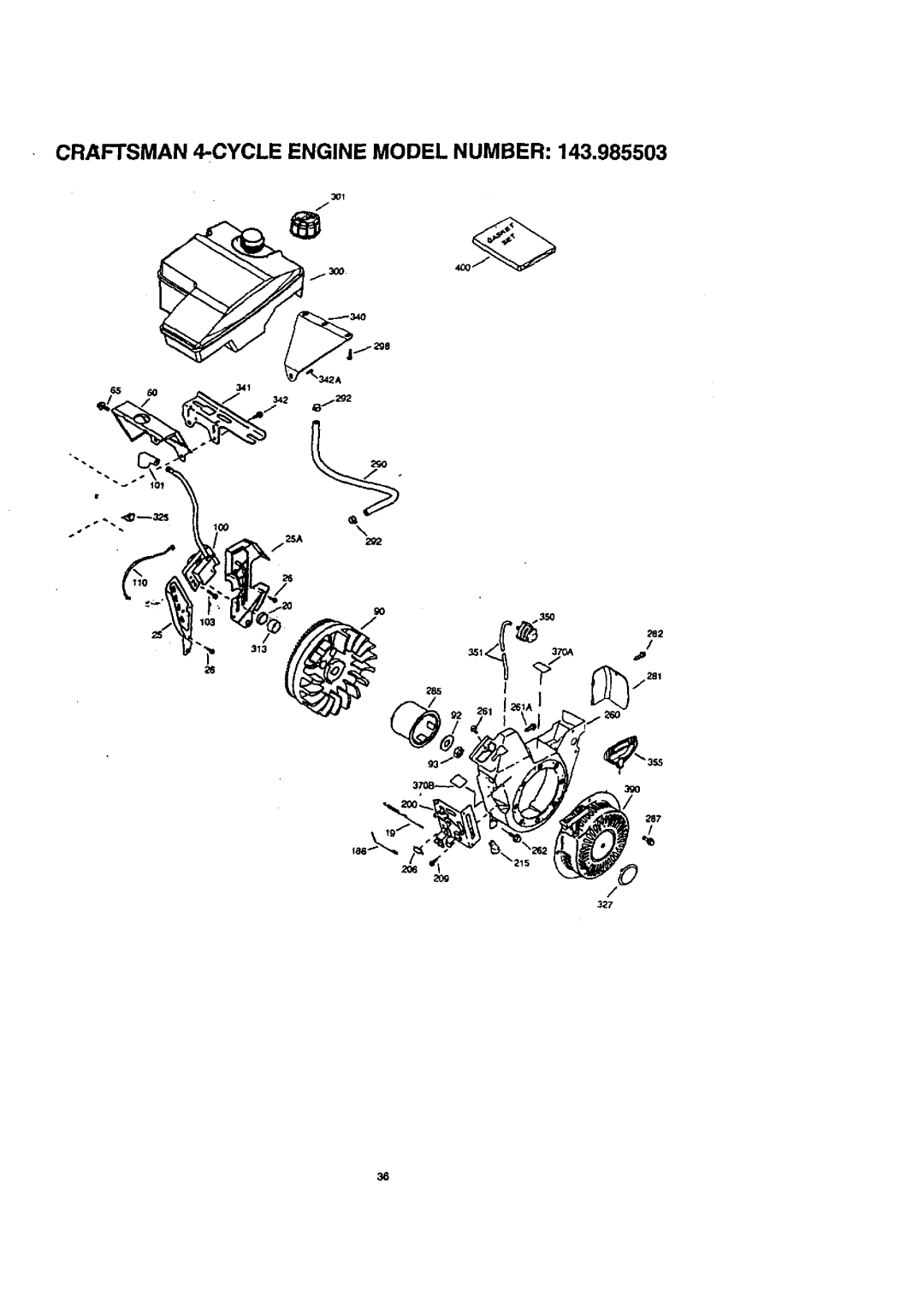 Craftsman 536.8884 manual CR.AFISMAN 4-CYCLE Engine Model Number 