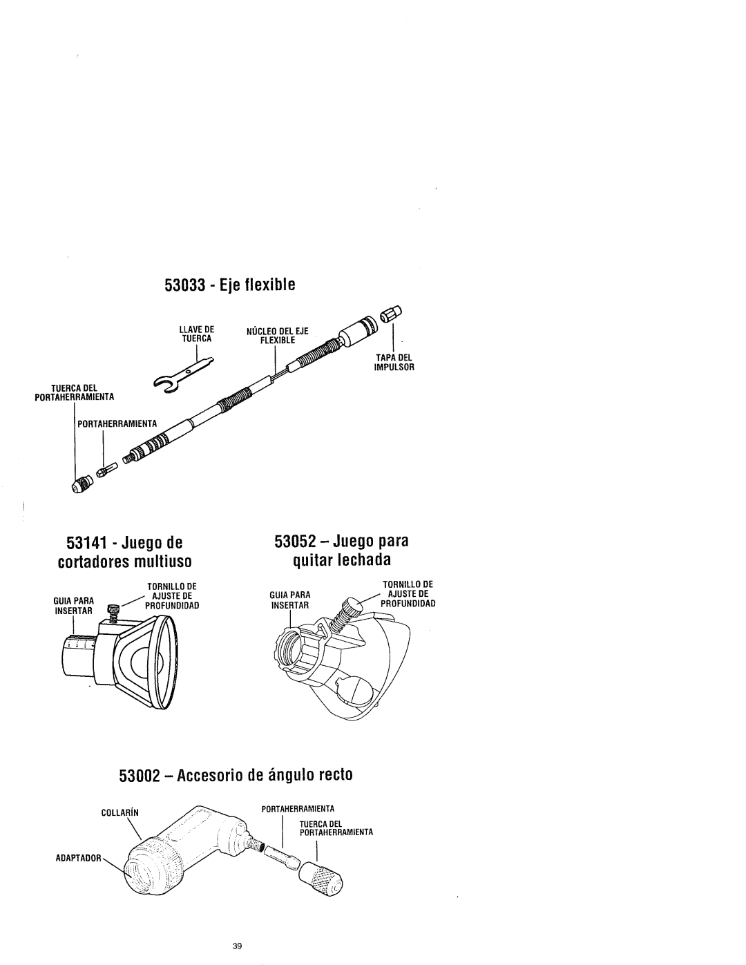 Craftsman 572.61083, 572.61096, 572.61095 owner manual Eje flexible, Juego de, Cortadoresmultiuso 