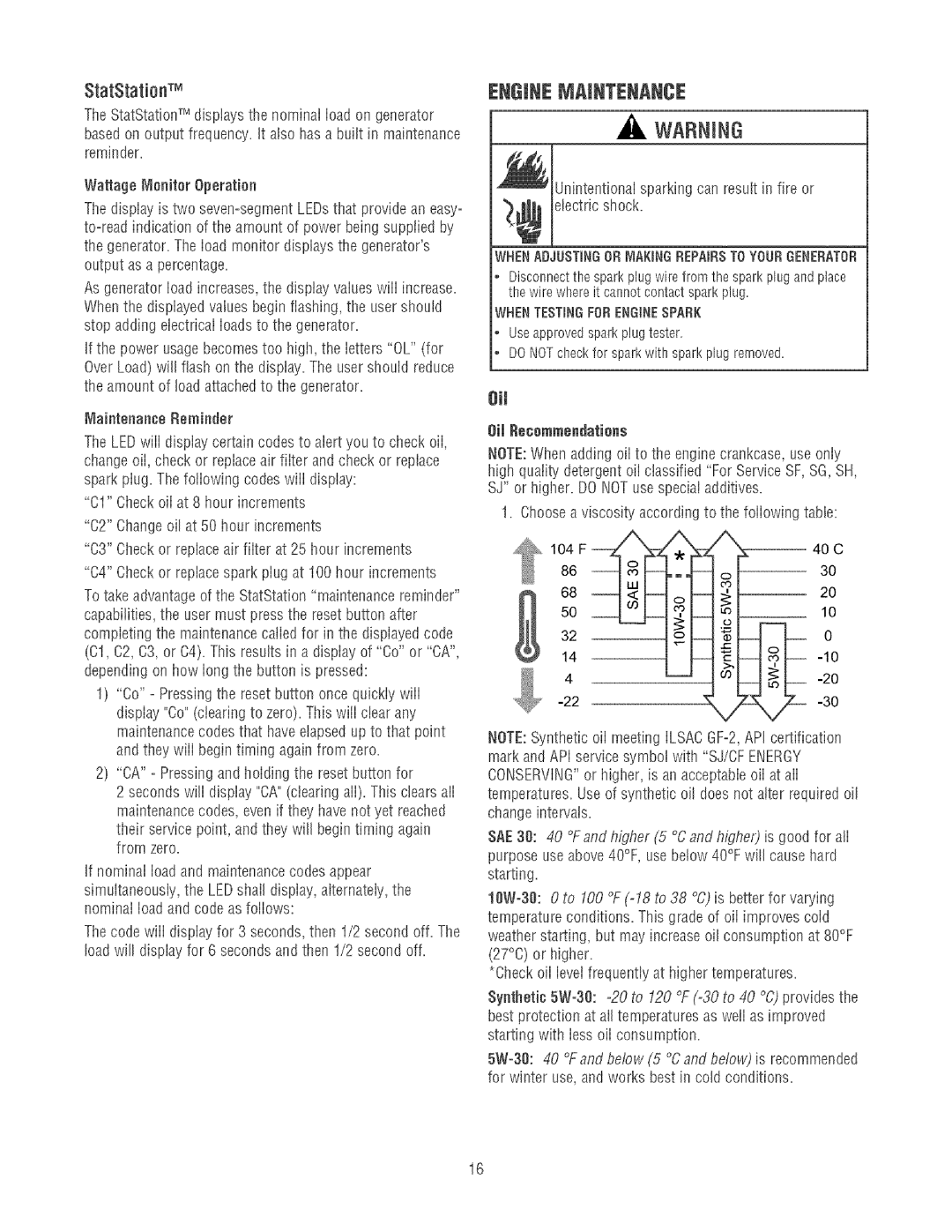 Craftsman 580.32561 operating instructions Enginemaintenance, 8il 