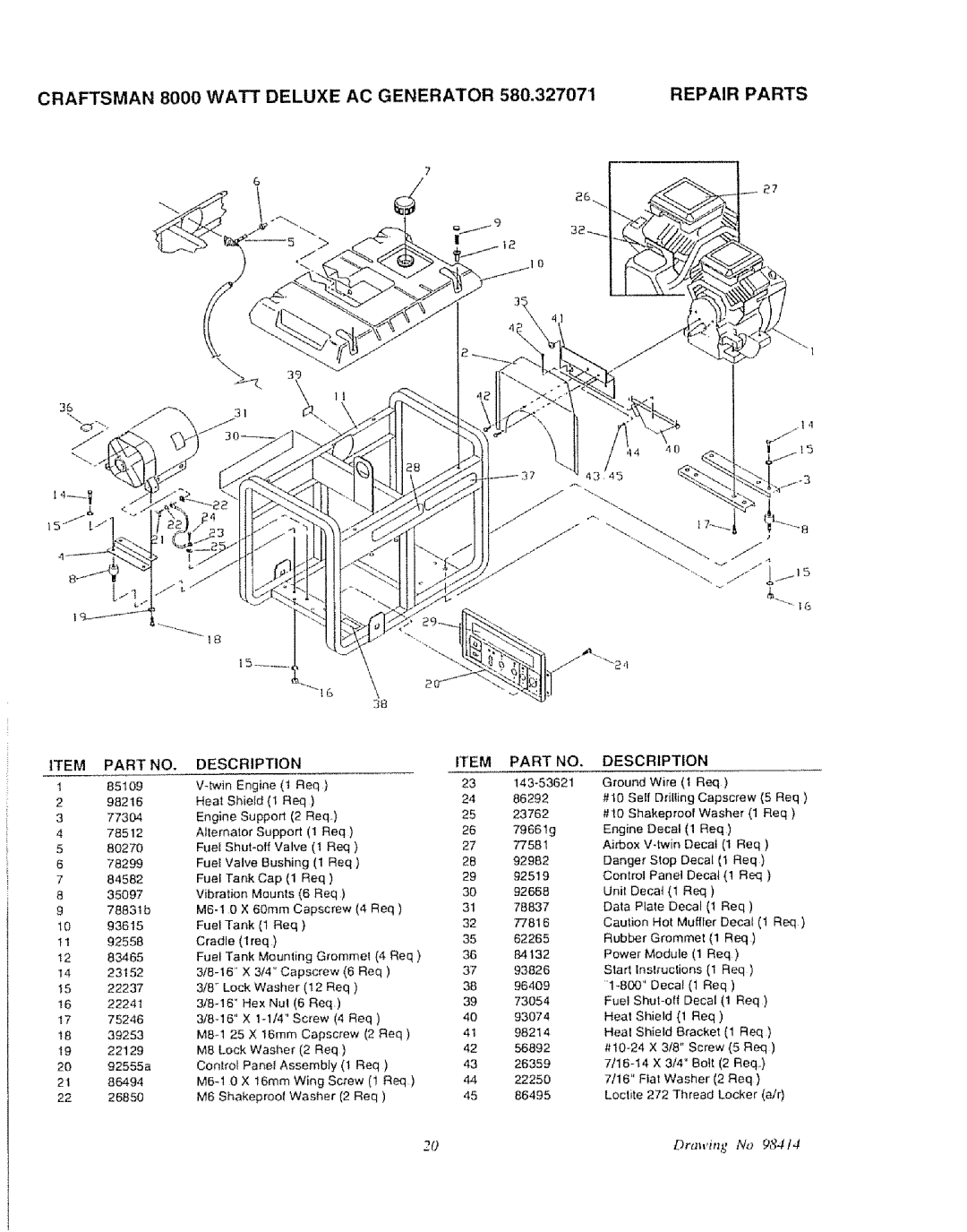 Craftsman 580.327071 owner manual Drml,ir No 