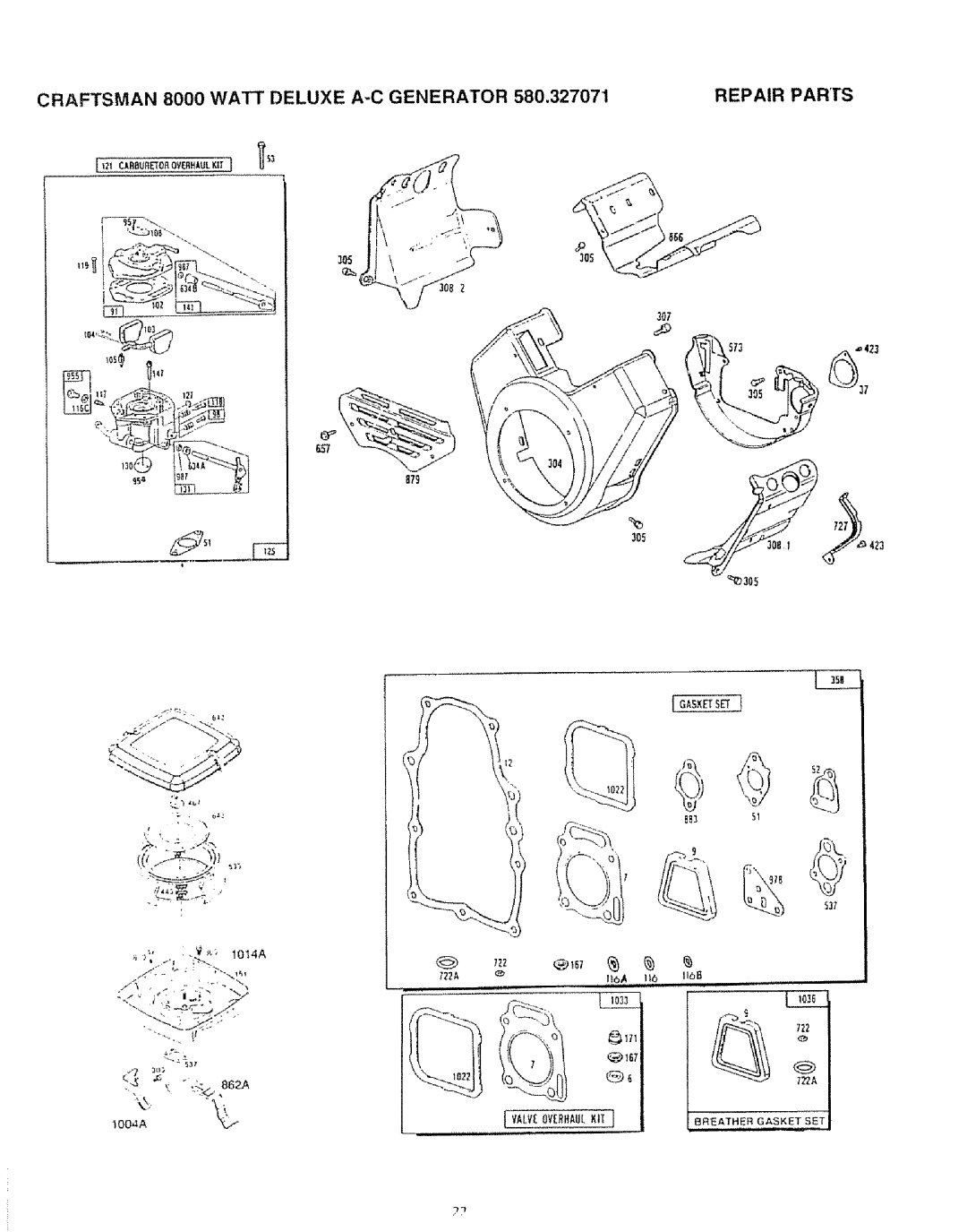 Craftsman 580.327071 owner manual 851 