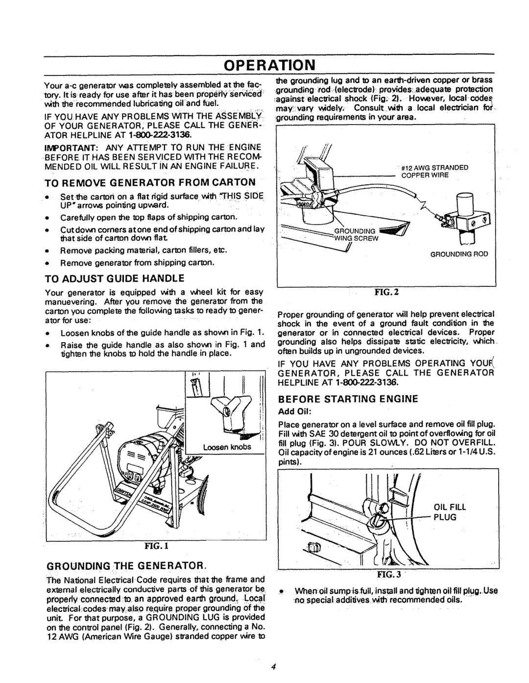 Craftsman 580.32727 owner manual To Adjust Guide Handle, Before Starting Engine, UP* arrows poin*Jng upward, OIL Fill Plug 