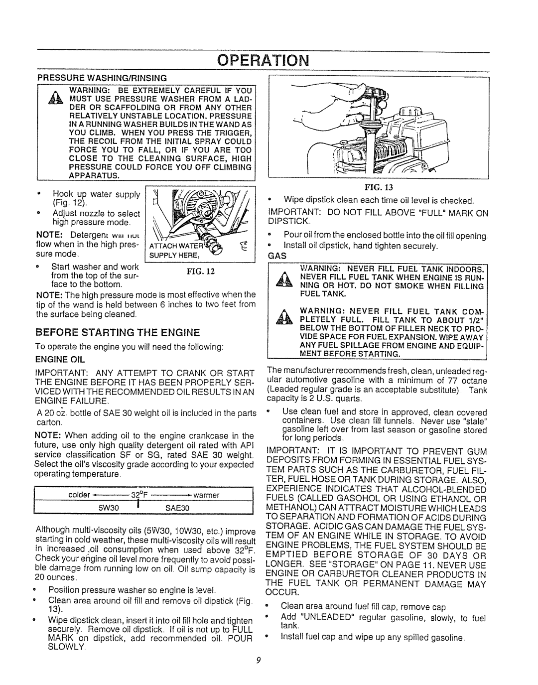 Craftsman 580.7471 owner manual Before, Starting, Engine 