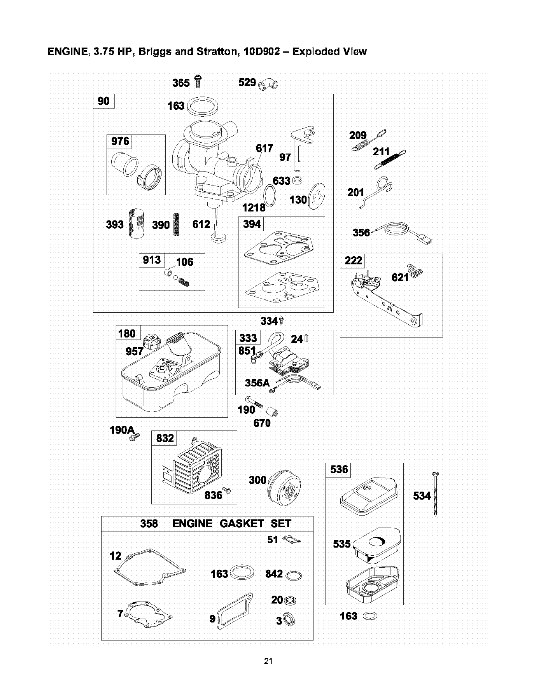 Craftsman 580.752 owner manual 163, 393 356, 356A 