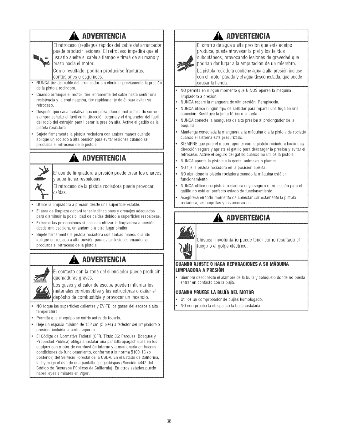 Craftsman 580.75213 manual Advertencja, Comoresultado,poddanproducirsefracturas 