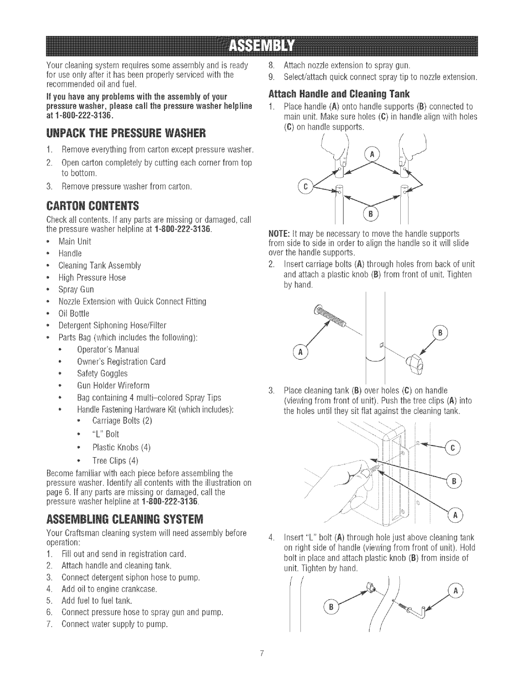 Craftsman 580.75213 manual Cartoncontents 