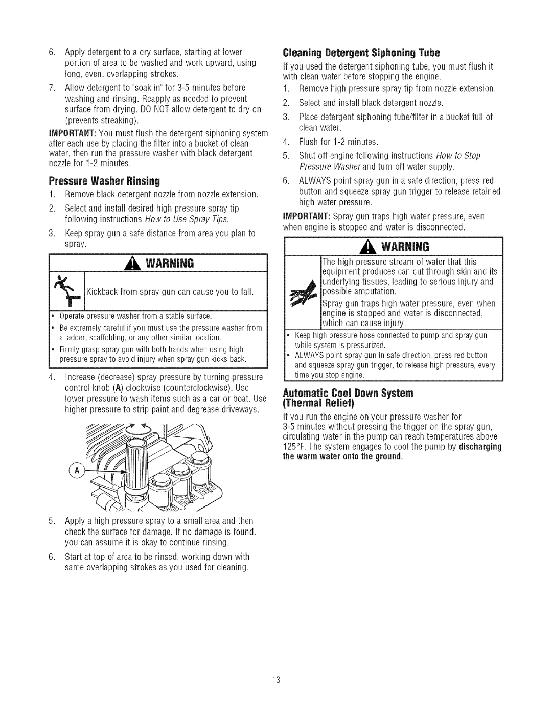 Craftsman 580.7523 manual Applydetergenttoadrysurface,startingatlower, Long,even,overlappingstrokes, ThermalRefief 