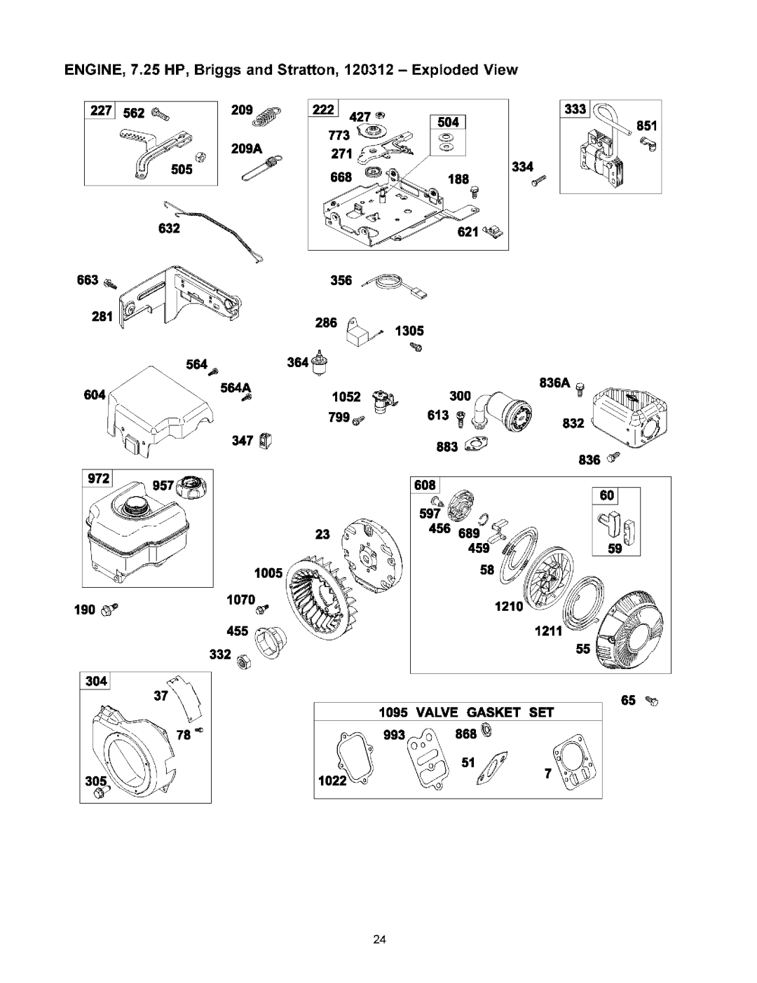 Craftsman 580.753 manual 334, 209222 209A271, 281 286 564A 604\\ 1052 1305 836A, 799# 347 1005 1070 190 613 