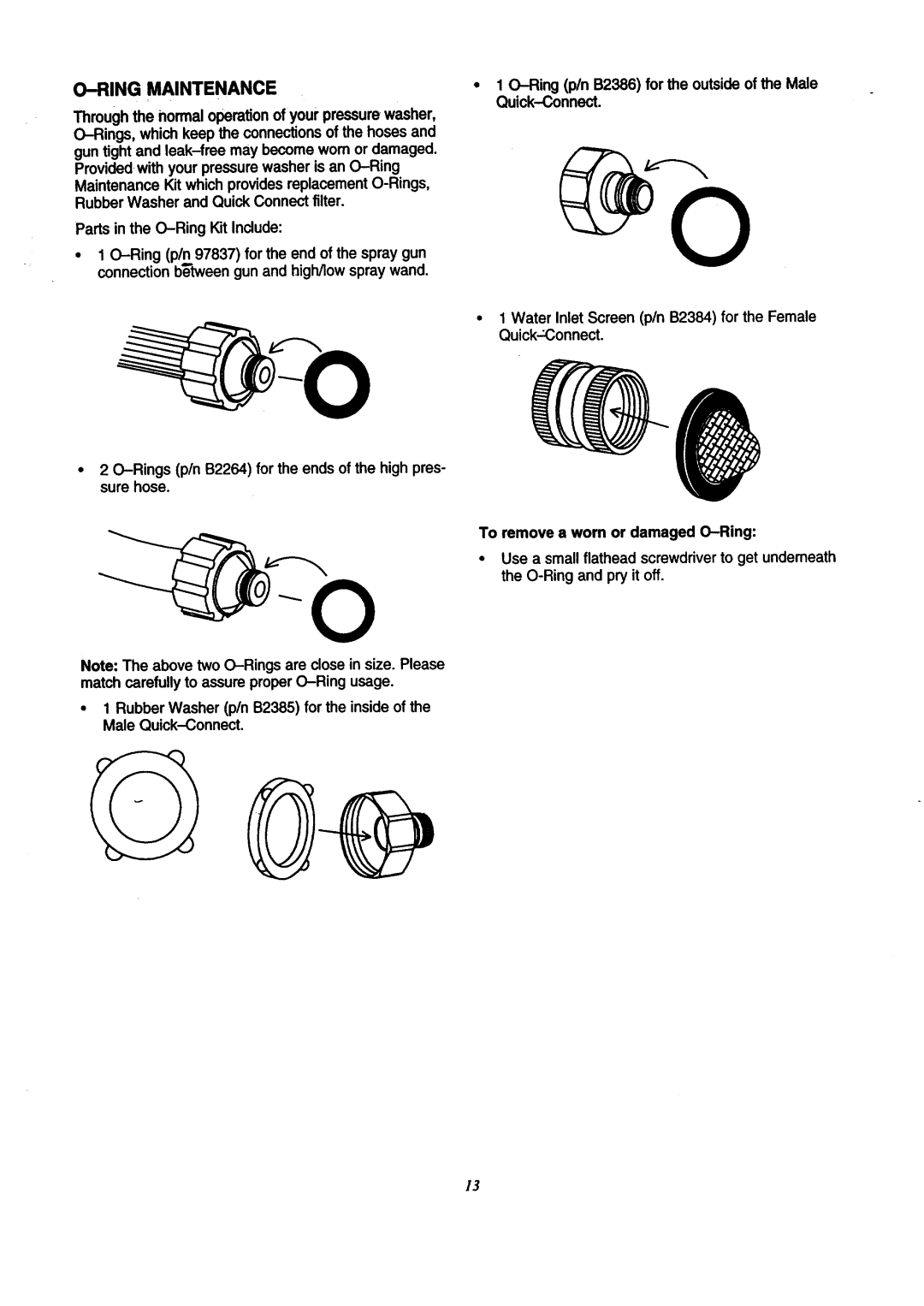 Craftsman 580.7618 owner manual Ring Maintenance 