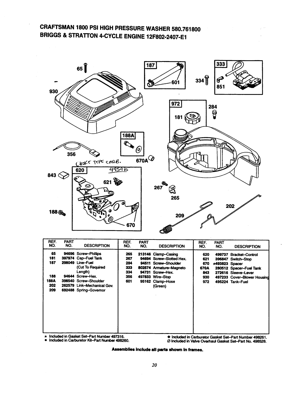 Craftsman 580.7618 owner manual 843, 621 265 670 