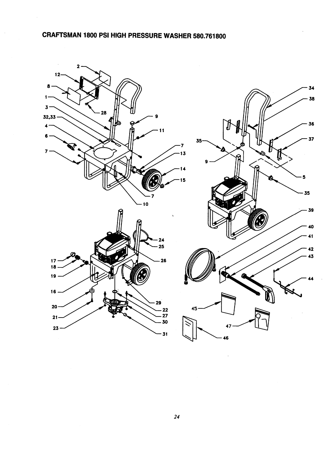 Craftsman 580.7618 owner manual Craftsman 1800 PSI High Pressure Washer 