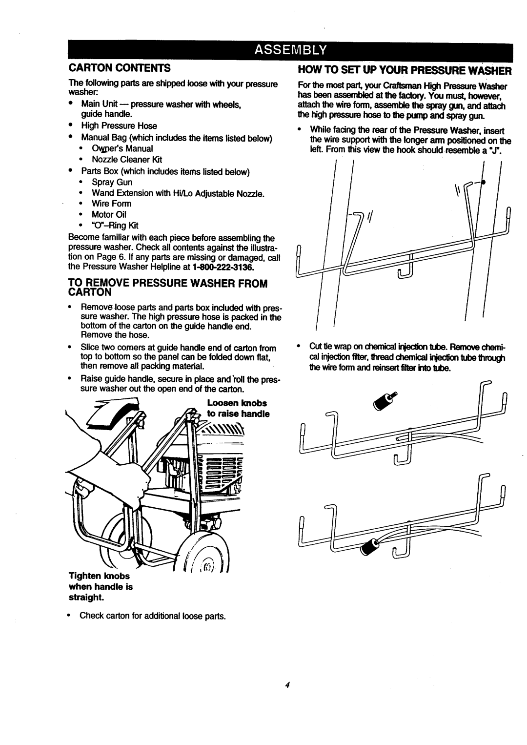 Craftsman 580.7618 owner manual Carton Contents, To Remove Pressure Washer from Carton 