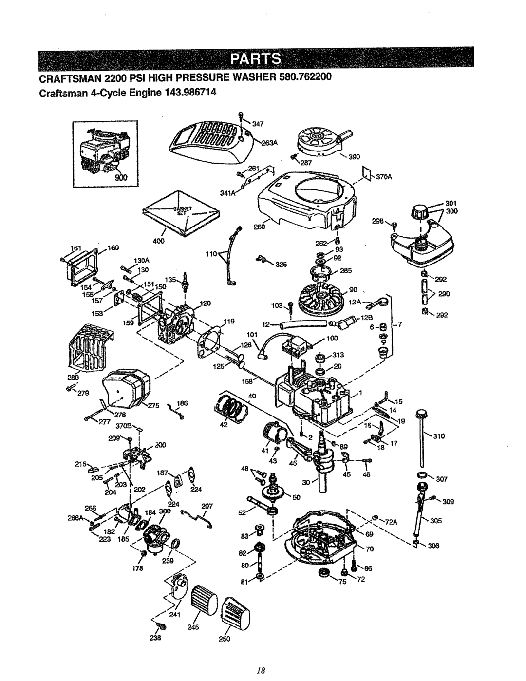 Craftsman 580.7622 manual Craftsman 2200 PSI High Pressure Washer 