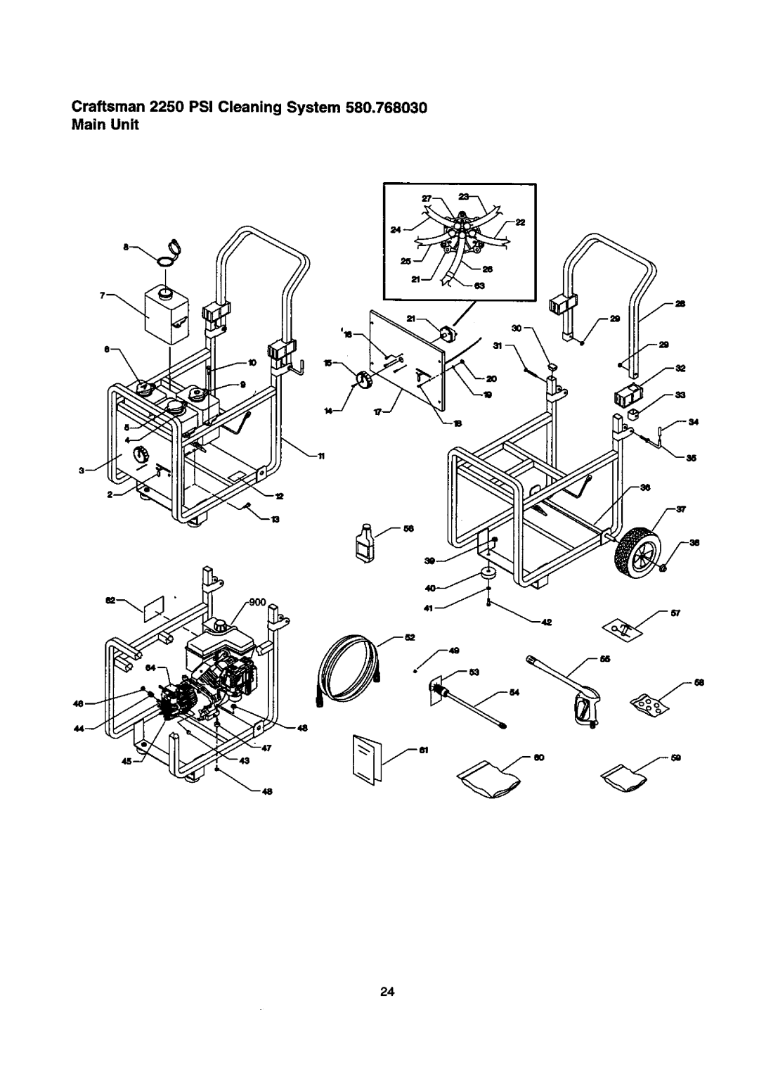 Craftsman operating instructions Craftsman 2250 PSI Cleaning System 580.768030 Main Unit 