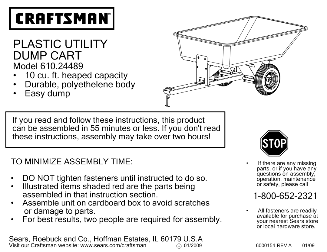 Craftsman 610.24489 manual Crrftsm 