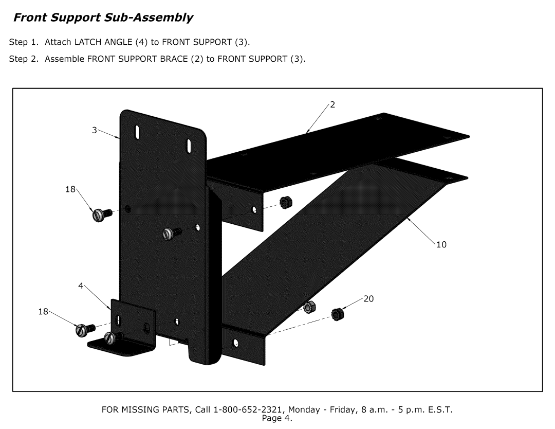 Craftsman 610.24489 manual Front Support Sub-Assembly 