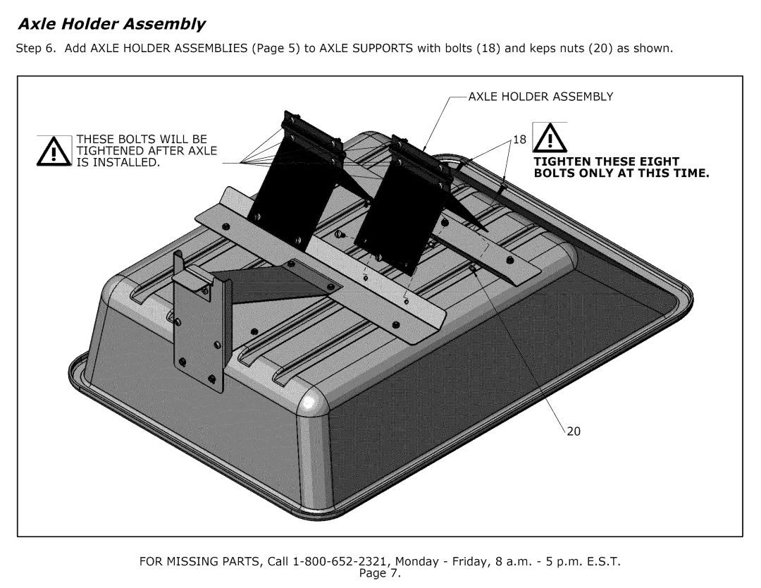 Craftsman 610.24489 manual Axle Holder Assembly 