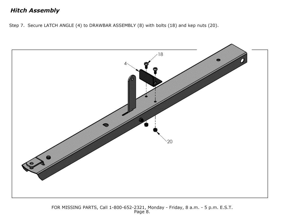 Craftsman 610.24489 manual Hitch Assembly 