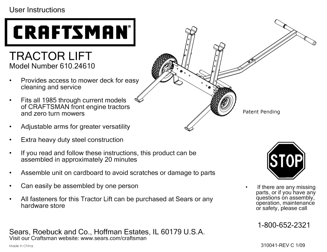 Craftsman 610.24610 manual ICR Ftsm 