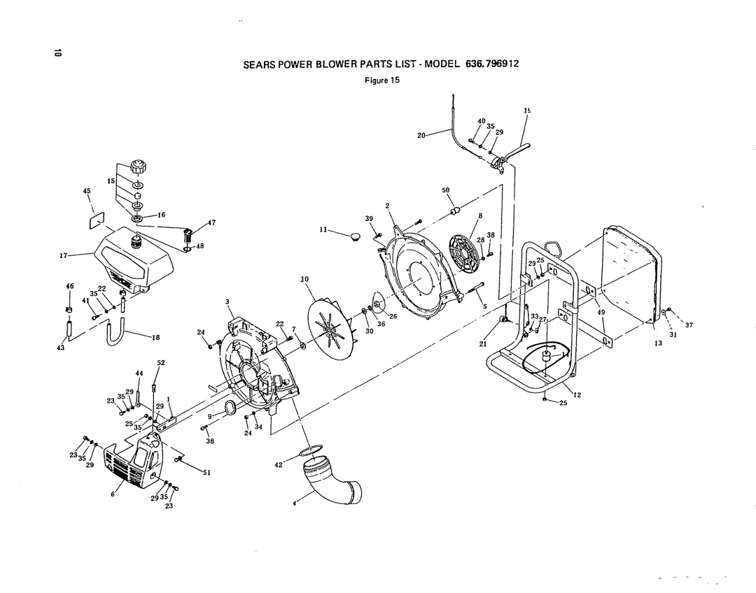 Craftsman 636.796912 owner manual Sears Power Blower Parts List Model, Figure t5 